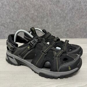 Ahnu Del Rey Sport Hiking Sandals Mens Size 10 Black Mesh Buckle AF2482BLK